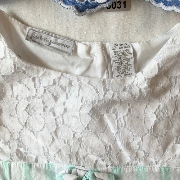 Cat & Jack Baby Girl Dress size 12M Blue Denim & Dress size 24M White Lace - Picture 6 of 8